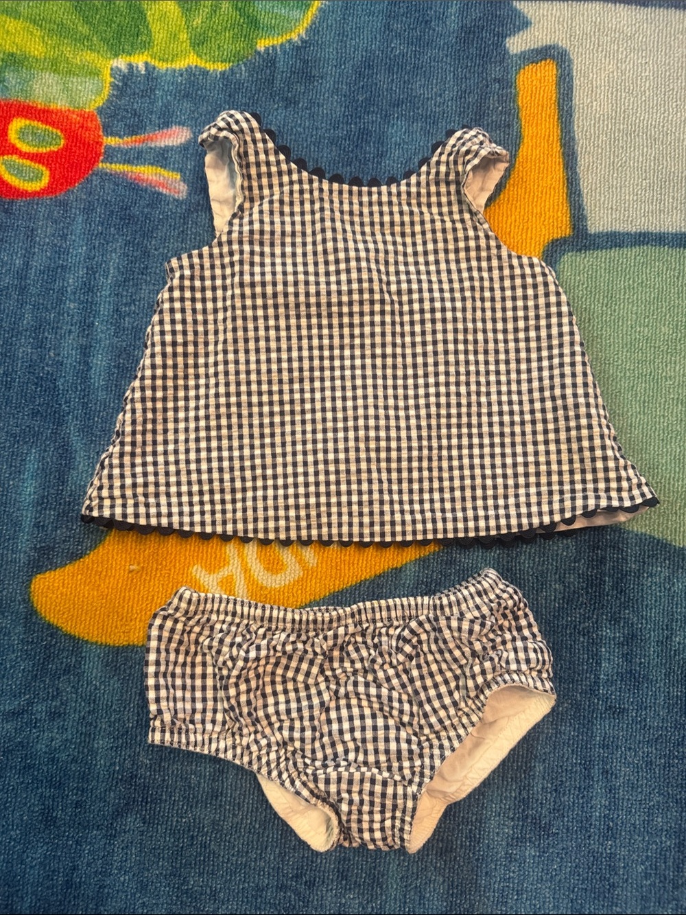 Charming Checkered Kids' Set with Diaper Cover